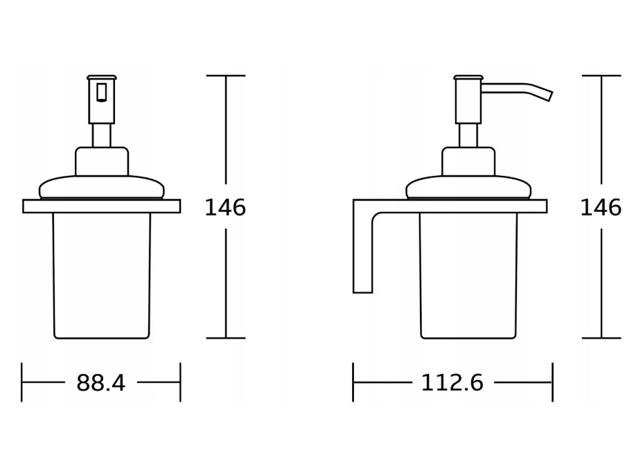 Závesný dávkovač mydla MAXMAX MEXEN LEA s pumpičkou - kov/sklo - chrómový, 70260388-00