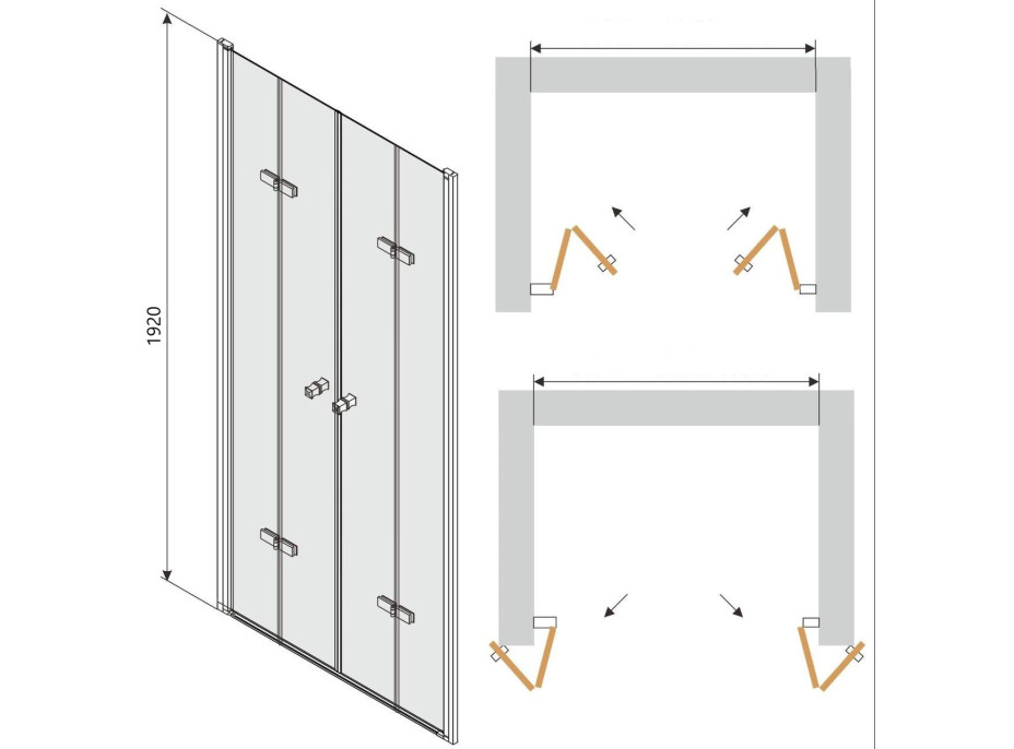 Sprchové dvere maxmax LIMA DUO 140 cm - BLACK