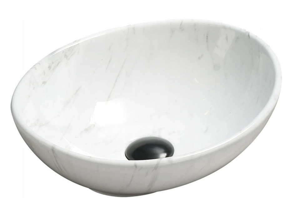 Keramické umývadlo MEXEN ELZA - biele - imitácia kameňa, 21014092