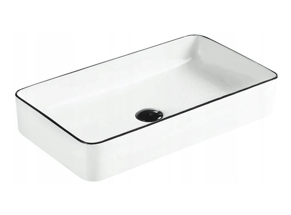 Keramické umývadlo NADIA 60 cm - biele/čierne, 21616007