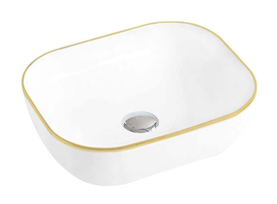 Keramické umývadlo RITA - biele/zlaté, 21084505