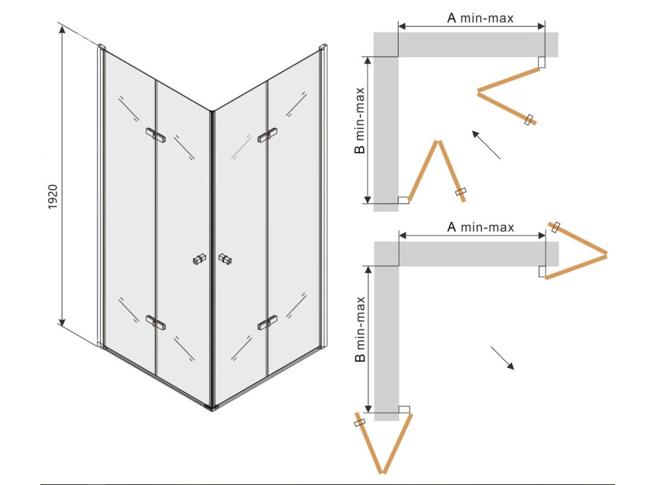 Sprchovací kút maxmax LIMA DUO 95x90 cm