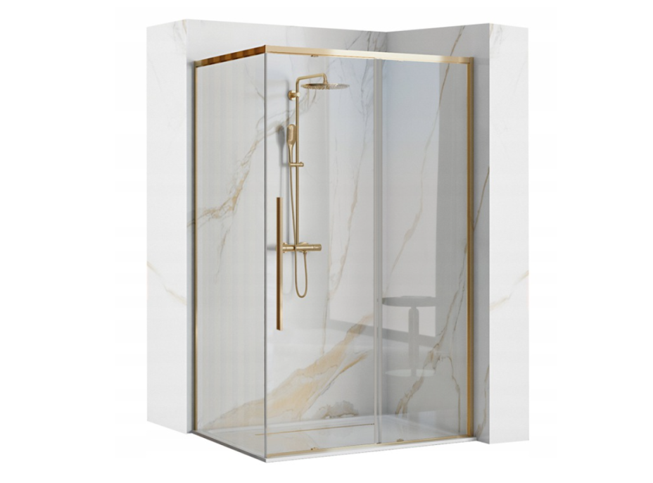 Sprchovací kút MAXMAX Rea SOLAR 90x90 cm - zlatý