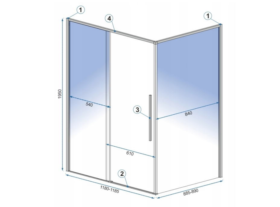 Sprchovací kút MAXMAX Rea SOLAR 90x90 cm - zlatý