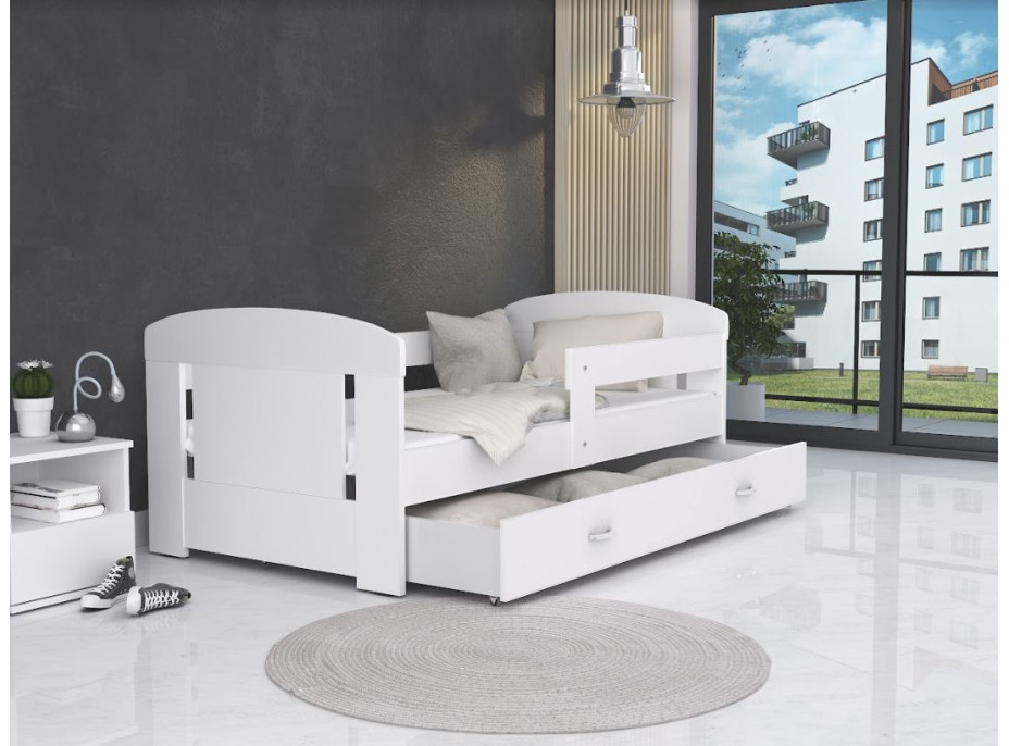 Detská posteľ so zásuvkou PHILIP - 140x80 cm - biela