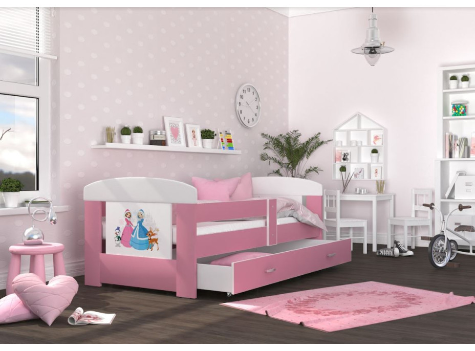 Detská posteľ so zásuvkou PHILIP - 180x80 cm - ružová / Frozen
