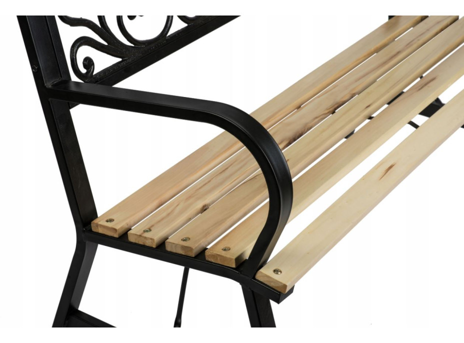 Záhradná lavička s operadlom IVY - kov/drevo