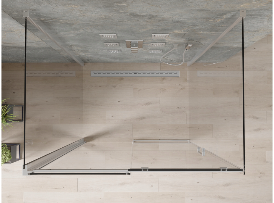 Sprchovací kút na stenu maxmax OMEGA 100x80 cm - 3 strany