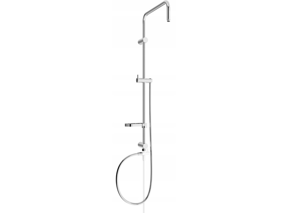 Sprchová kovová tyč s držiakom na ručnú sprchu, dažďovú hlavicu a mydlo MEXEN X - 95 cm - chrómová + hadica 150 cm, 79391-00