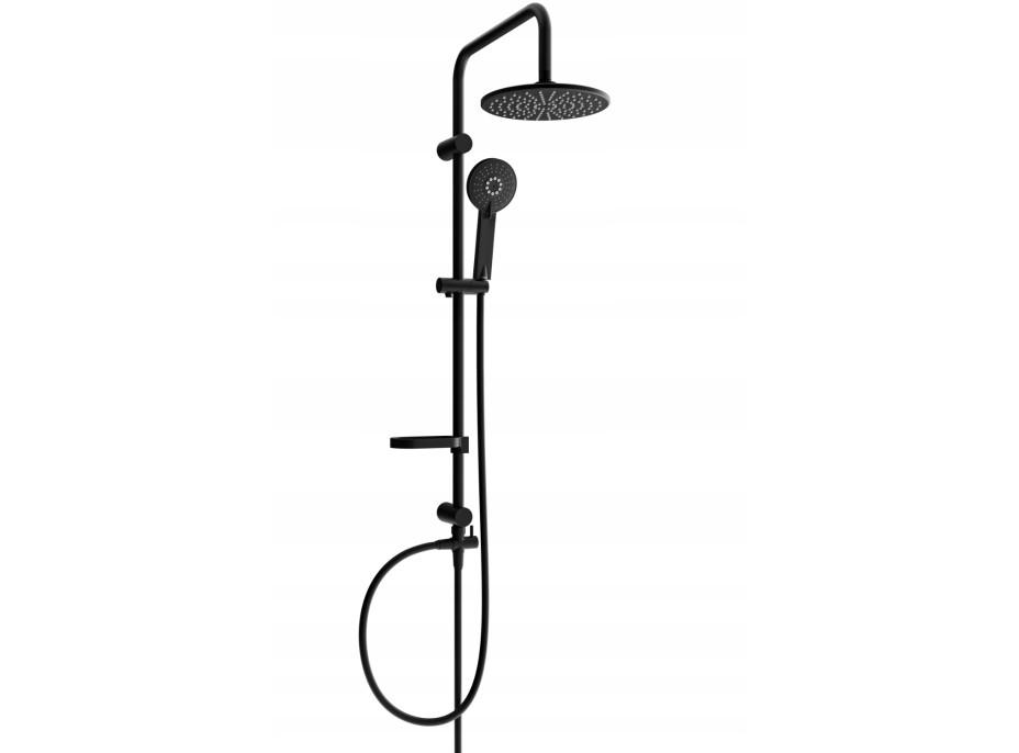 Sprchová kovová tyč s ručnou a dažďovou sprchou MEXEN CARL - 95 cm - čierna, 78240-70