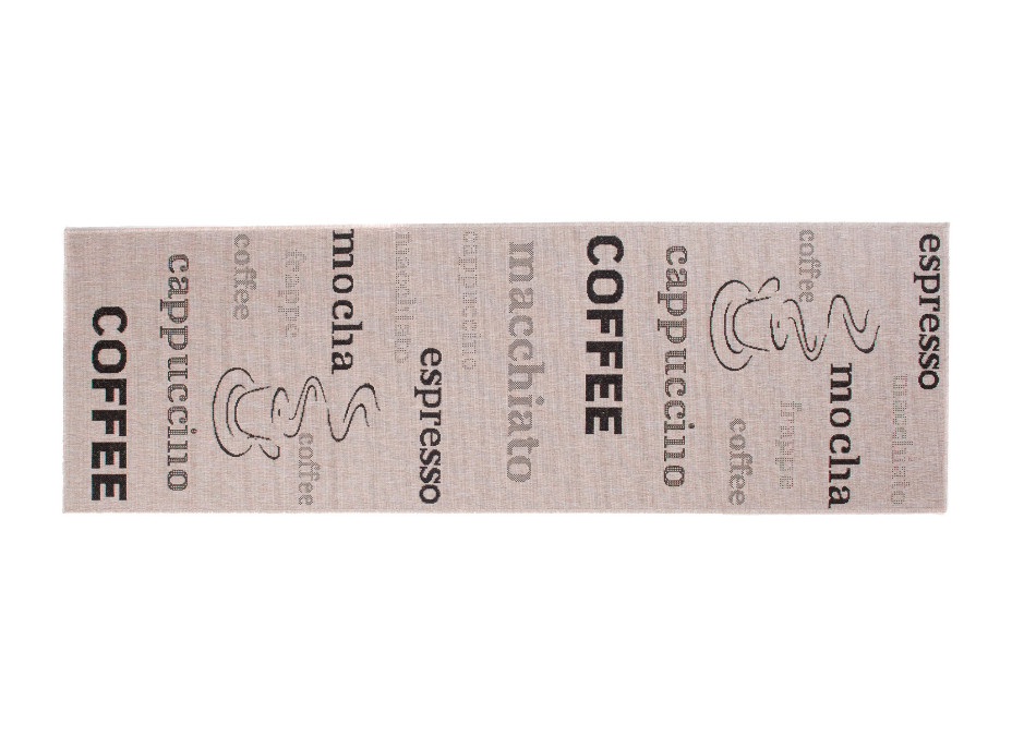 Sisalový PP behúň COFFEE - svetlo hnedý / čierny - 80x100 cm
