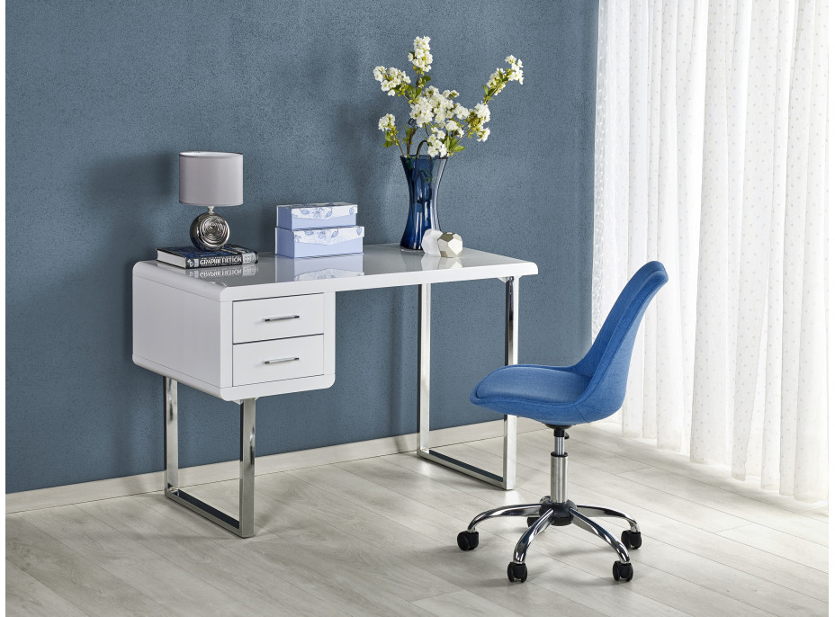 Písací stôl LOFT B30 biely - MDF/chróm