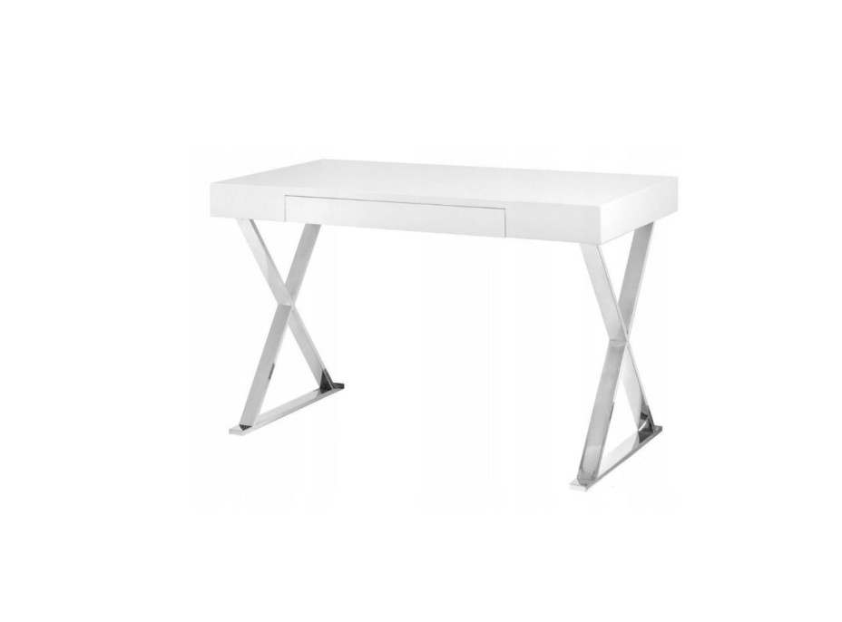 Písací stôl LOFT B31 - biely/chróm