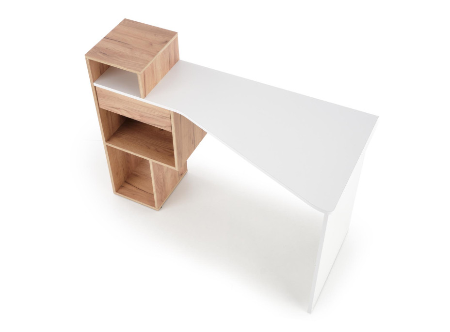 Písací stôl CONTI - dub zlatý/ biely