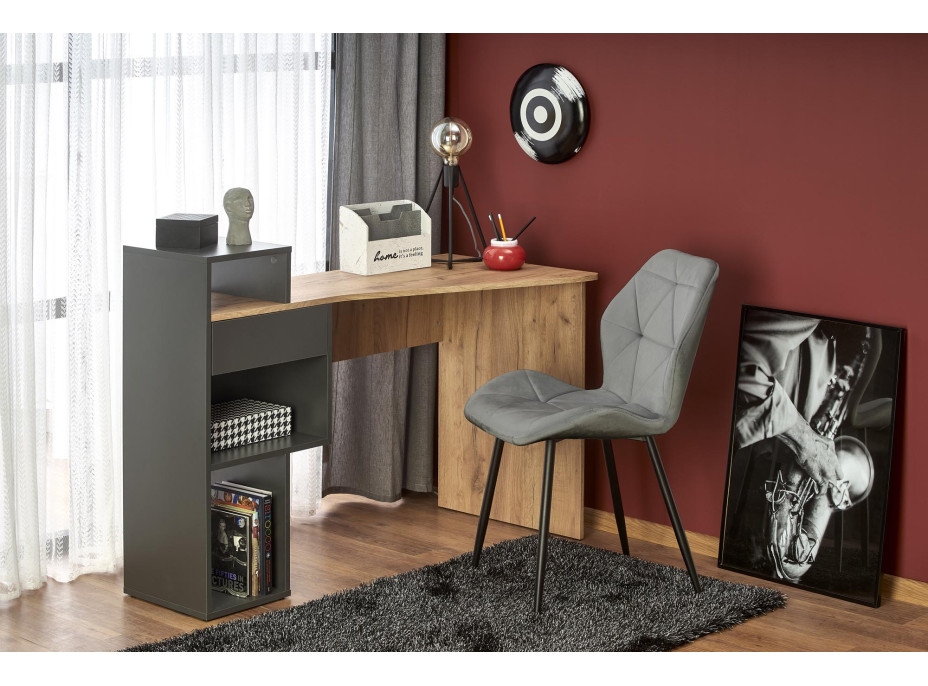 Písací stôl CONTI - dub wotan/ antracit