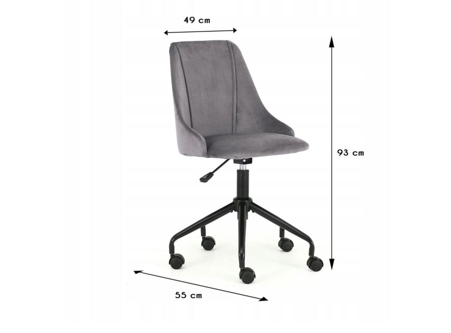 Detská otočná stolička BREAK popolavá