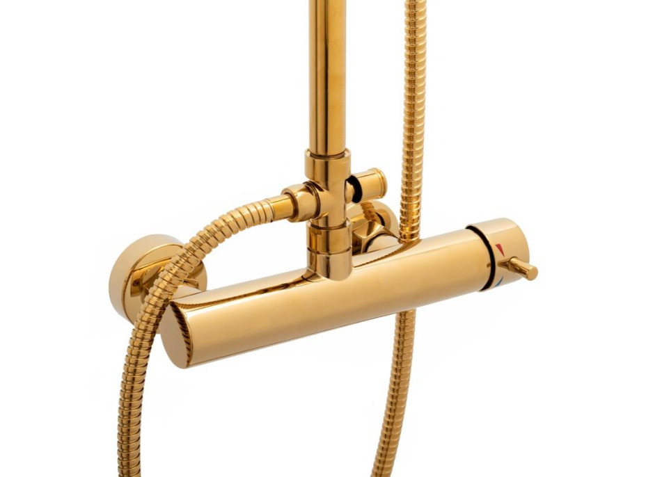 Sprchová súprava JORGEN - zlatá - hlavica 23x23 cm
