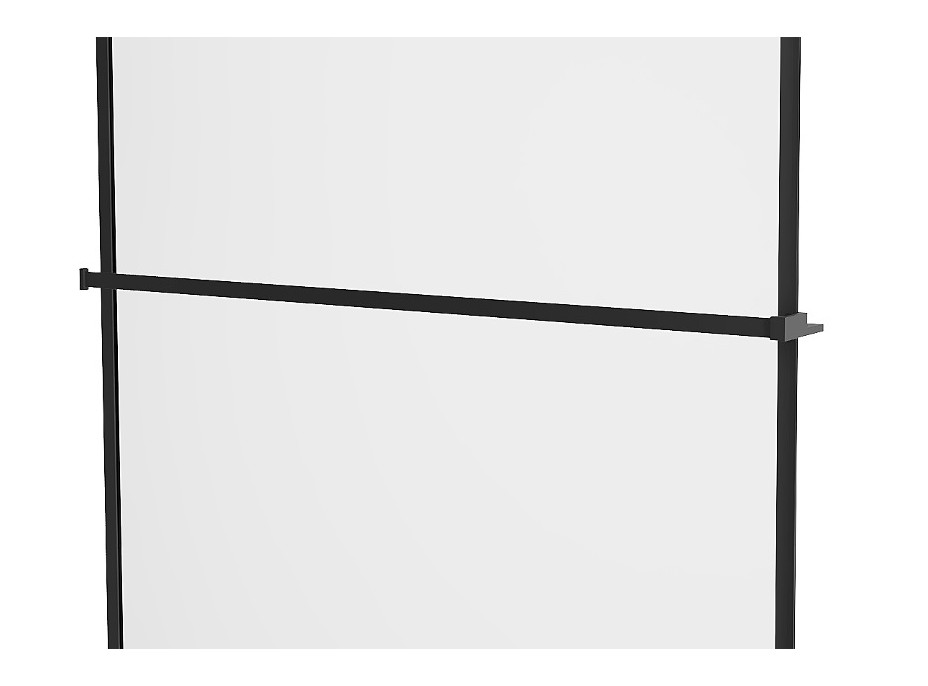 Kovová polica a vešiak na uteráky MEXEN KIOTO - na 8mm zásteny - čierna matná, 800-02-70