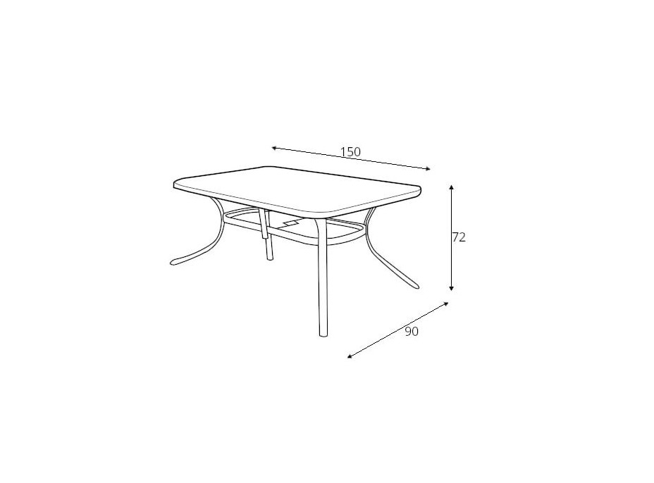 Záhradný stôl MOSLER- 150x90x72 cm