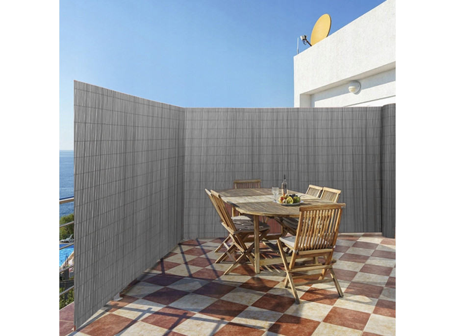 Clona na plot - imitácia bambusu - 180x500 cm svetlo šedá