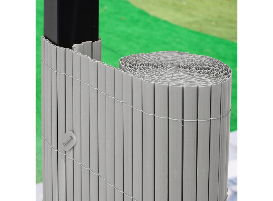 Clona na plot - imitácia bambusu - 180x500 cm svetlo šedá