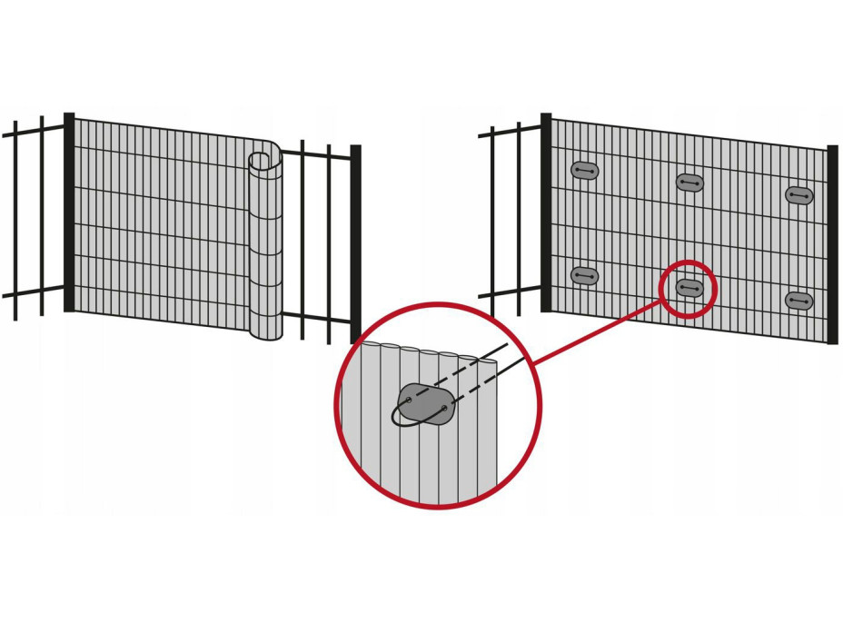 Clona na plot - imitácia bambusu - 180x500 cm svetlo šedá