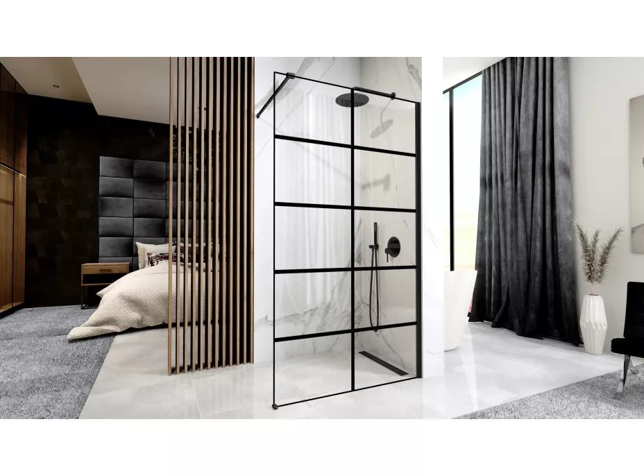 Sprchová zástena MAXMAX Rea BLER-1 80 cm - čierna