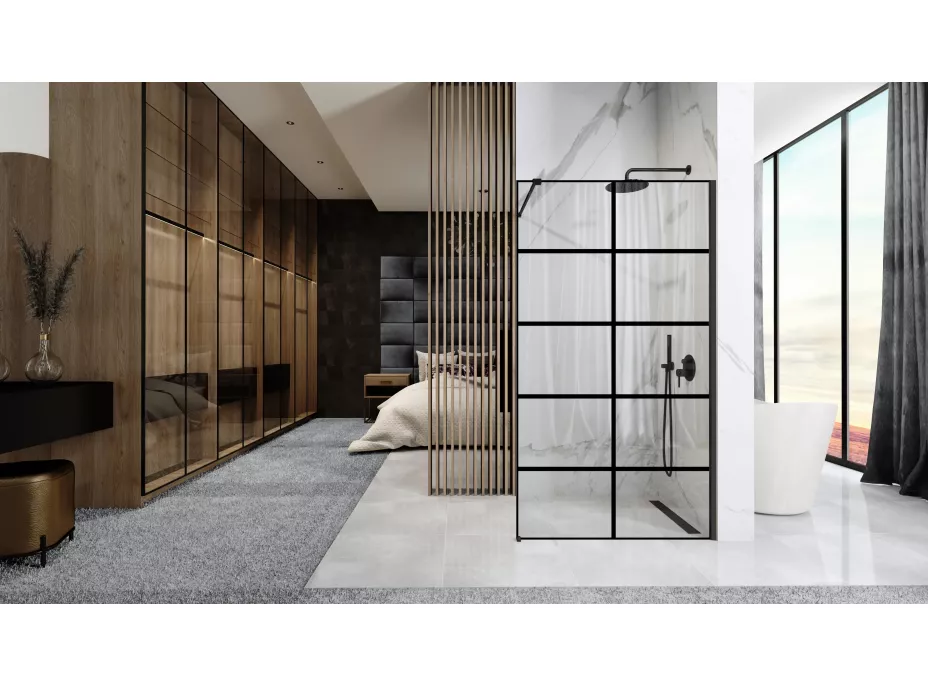 Sprchová zástena MAXMAX Rea BLER-1 80 cm - čierna