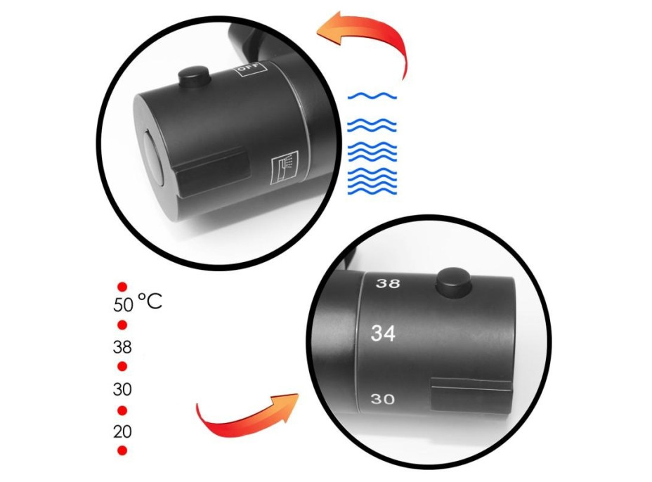 Sprchová nástenná termostatická batéria FLOW - čierna