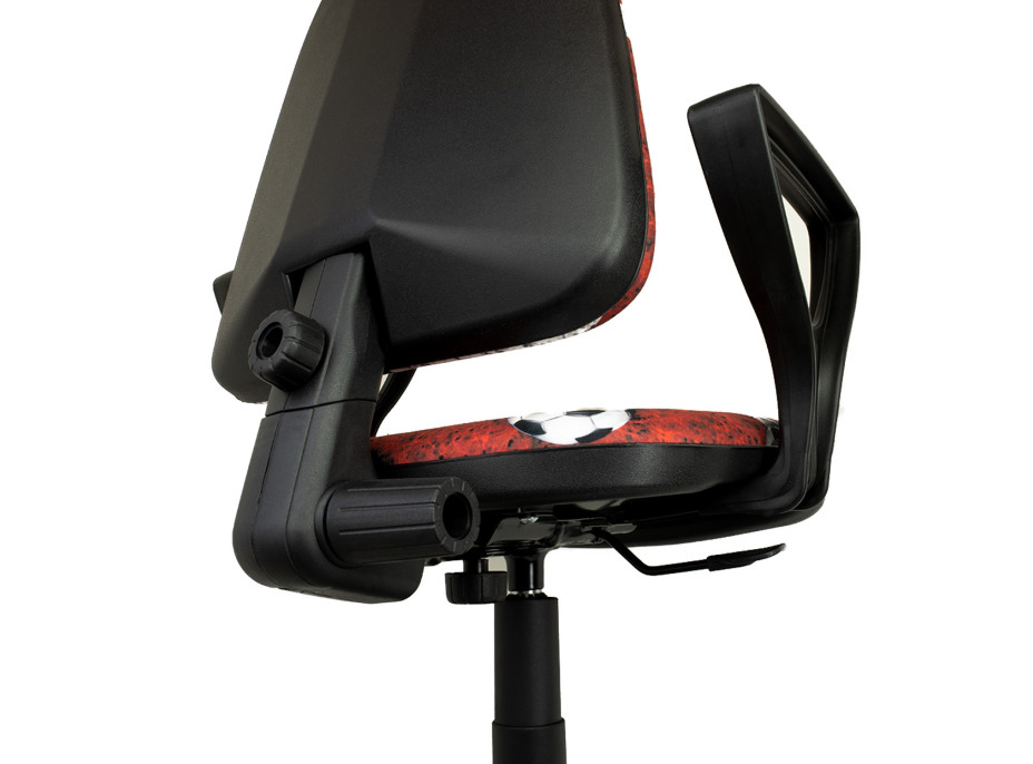 Detská otočná stolička BRANDON - FUTBAL červená