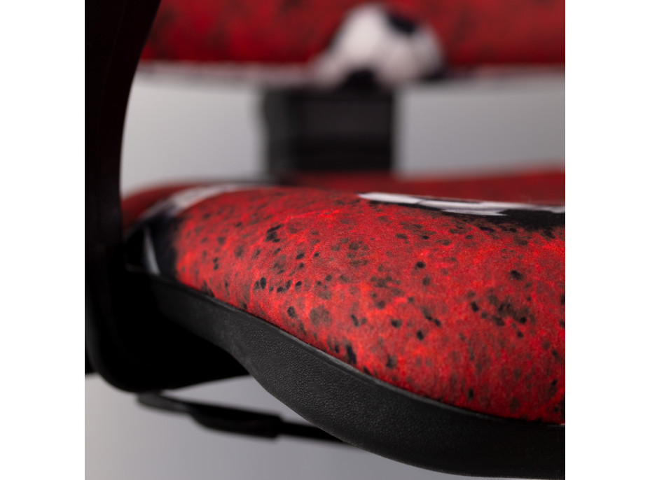 Detská otočná stolička BRANDON - FUTBAL červená