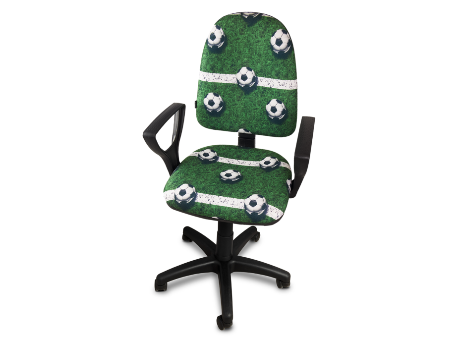 Detská otočná stolička BRANDON - FUTBAL zelená
