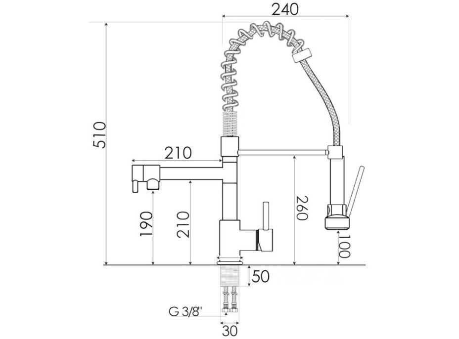Kuchynská batéria WIKI s 2 výtokmi - čierna