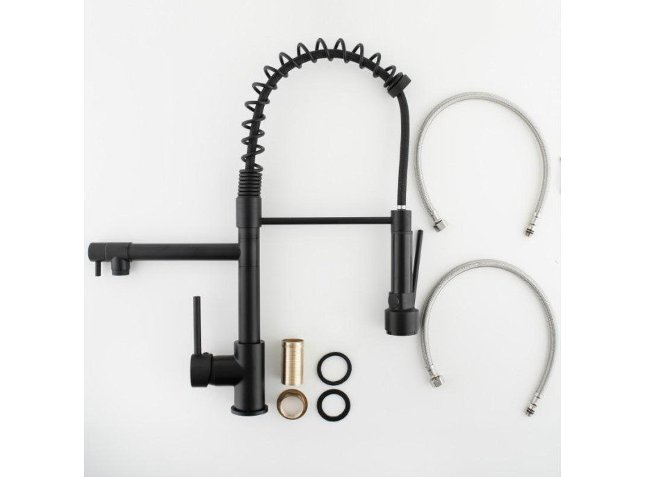 Kuchynská batéria WIKI s 2 výtokmi - čierna