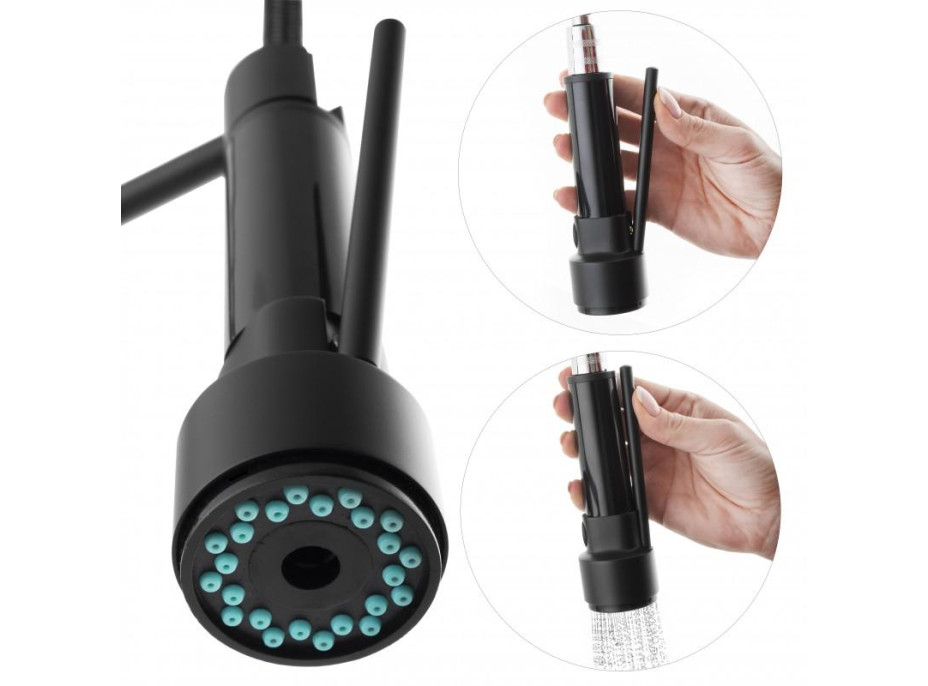 Kuchynská batéria WIKI s 2 výtokmi - čierna