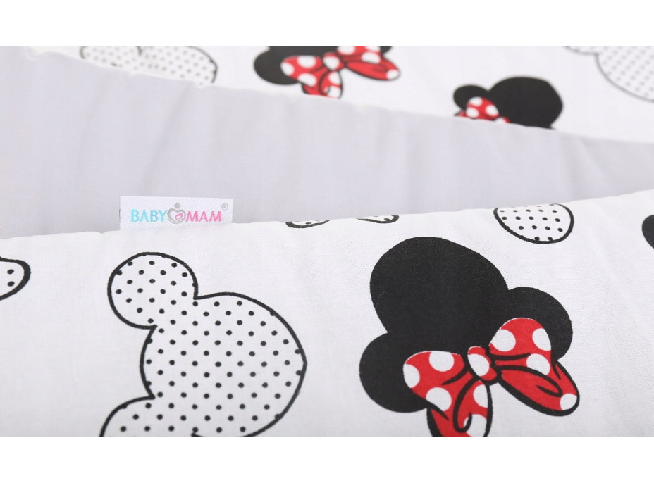 Ochranný mantinel do postieľky 180x30 cm PREMIUM - Myška Minnie/sivá
