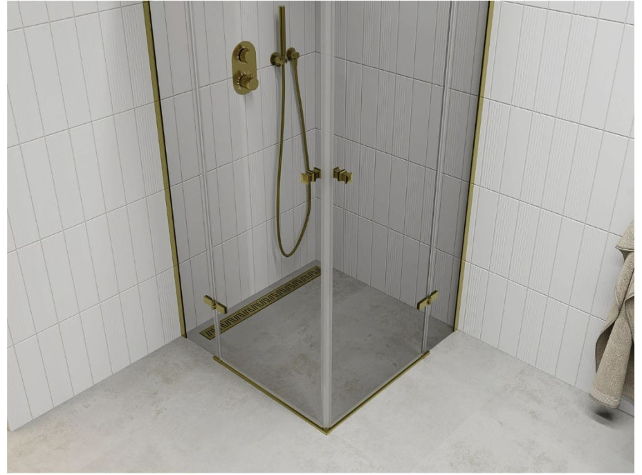 Sprchový kút MAXMAX ROMA DUO 100x80 cm - zlatý