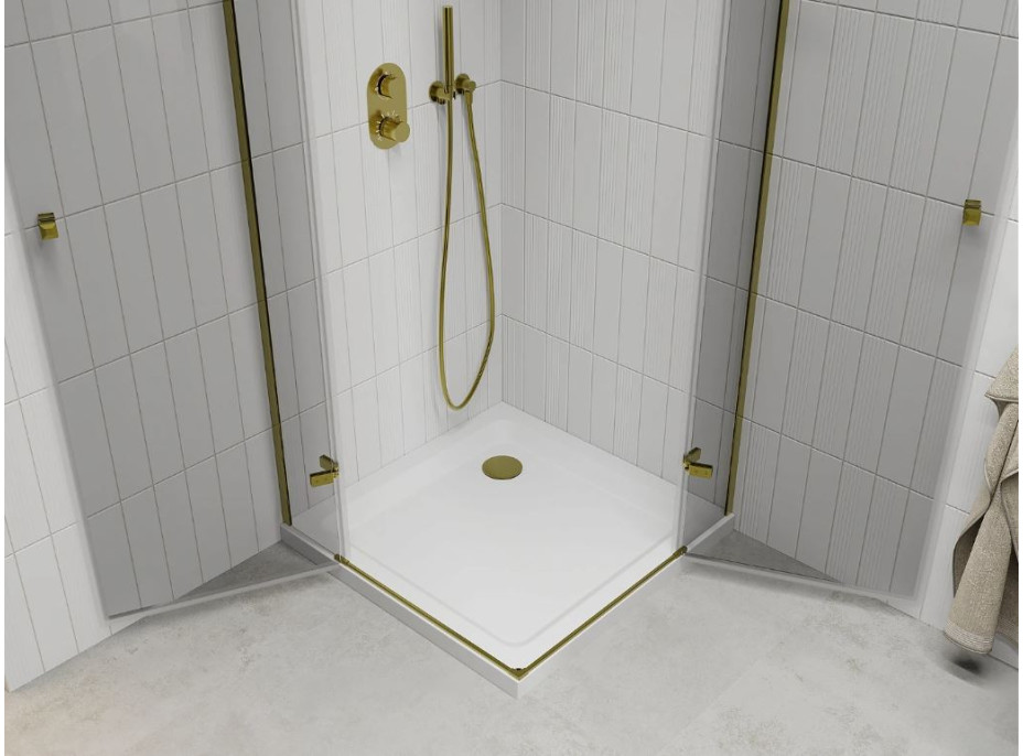 Sprchový kút MAXMAX ROMA DUO 90x70 cm - zlatý