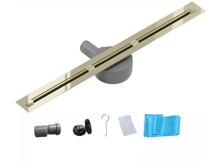 Sprchový žľab MAXMAX Mexen FLAT 360 SUPER SLIM - zlatý, 1551130