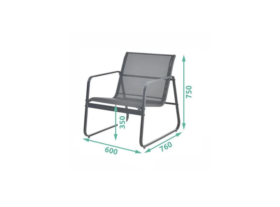 Záhradný kovový nábytok NUGRI (pohovka + 2 kreslá + stôl) - béžový