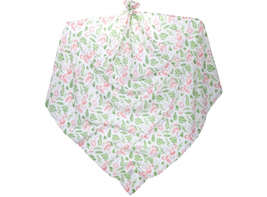 Detská mušelínová plienka (zavinovačka) BABYMAM PREMIUM 120x120 cm - Plameniaky