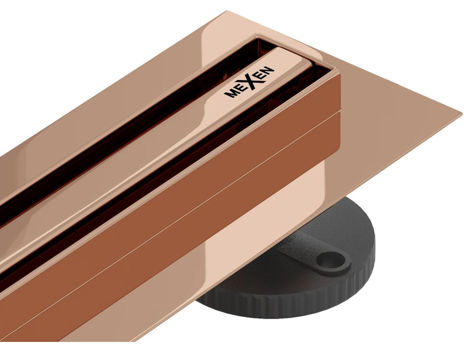 Sprchový žľab MEXEN FLAT 360 SLIM - rose gold, 1641070