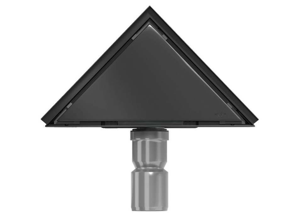 Trojuholníkový rohový sprchový žľab MEXEN FLAT 2v1 - 20 cm - čierny, 1710320
