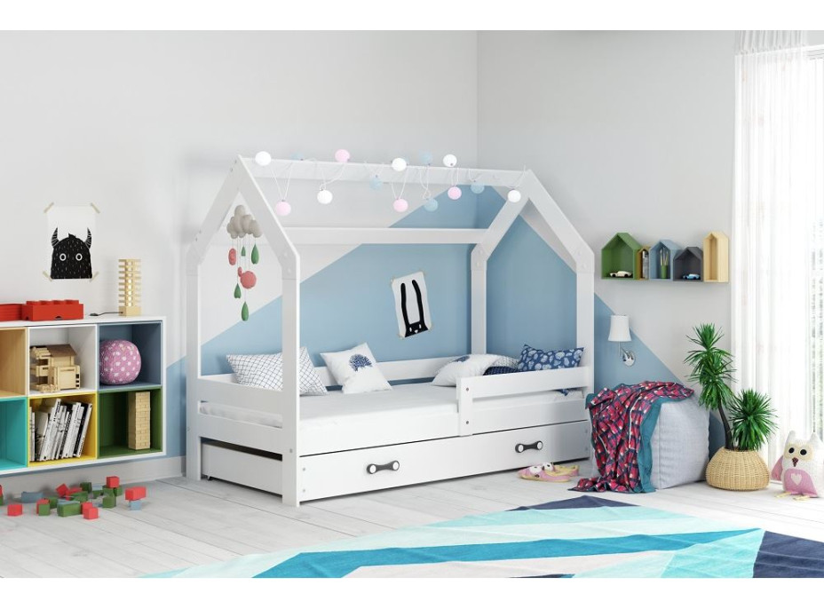 Detská domčeková posteľ REGINA so zásuvkou 160x80 cm - biela