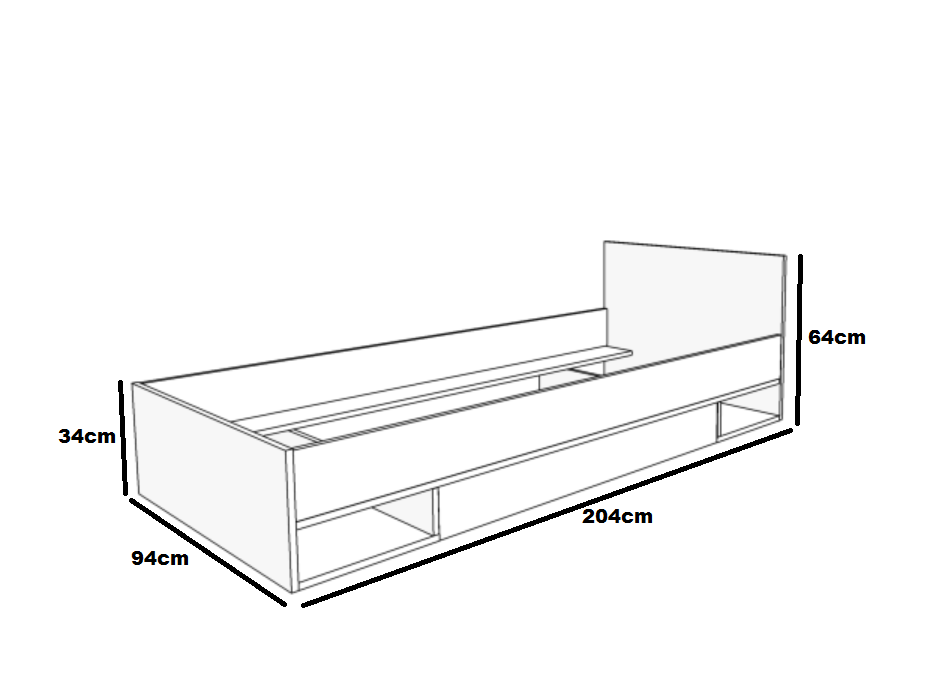 Detská posteľ so zásuvkou - ARTESIAN TYP A 200x90 cm