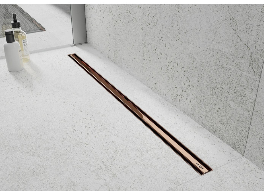 Sprchový žľab MEXEN FLAT 360 SLIM - rose gold, 1641110