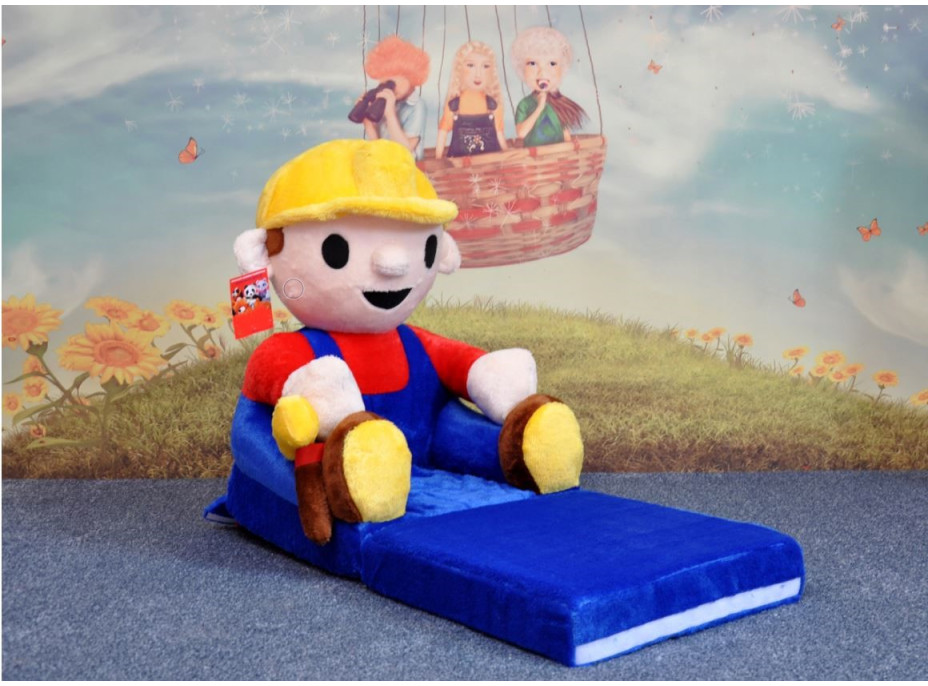 Detské plyšové rozkladacie kresielko BOB STAVITEĽ