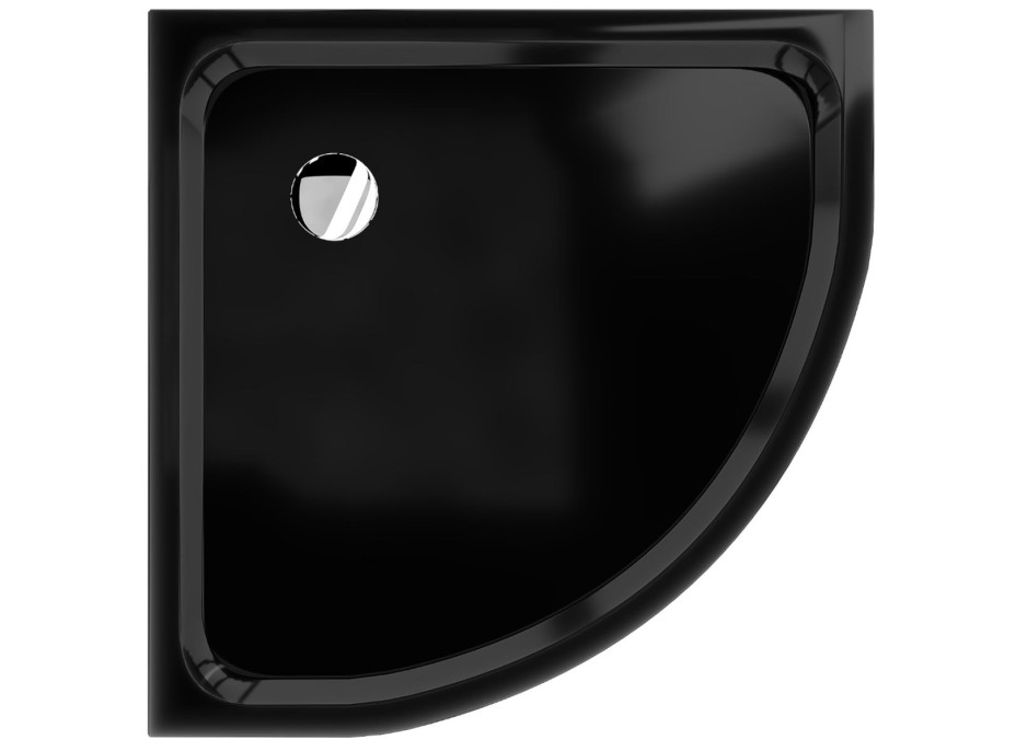 Štvrťkruhová sprchová vanička MEXEN SLIM 80x80 cm - čierna, 41708080