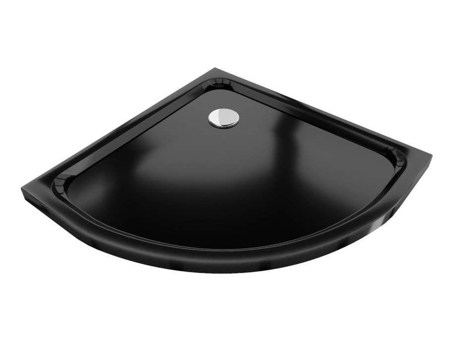 Štvrťkruhová sprchová vanička MEXEN SLIM 70x70 cm - čierna, 41707070
