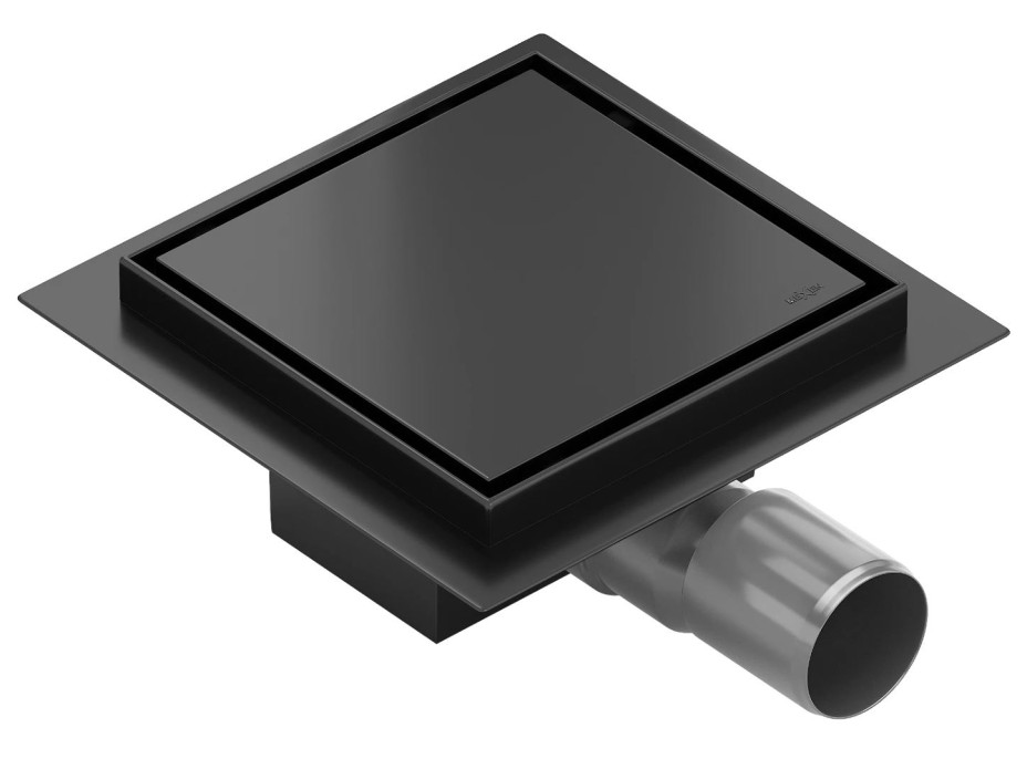 Odtokový sprchový žľab MEXEN FLAT 2v1 - hranatý - 12x12 cm - čierny, 1710012